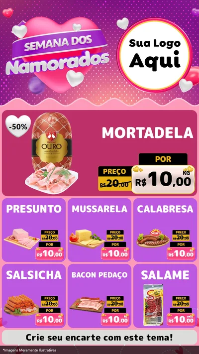 Modelo de Rede Social para Stories com o tema Semana dos Namorados para Frios e Laticínios