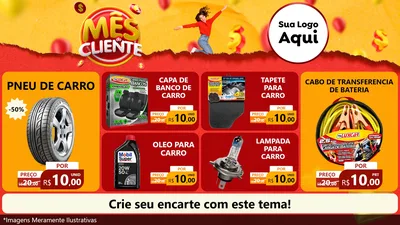 Modelo de TV para TV Horizontal com o tema Mês do Cliente para Auto peças