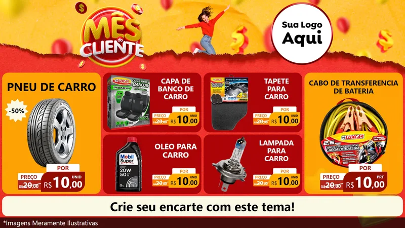 Modelo de TV para TV Horizontal com o tema Mês do Cliente para Auto peças