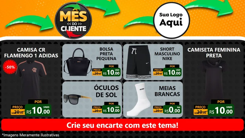 Modelo de TV para TV Horizontal com o tema Mês do Cliente para Roupas e acessórios