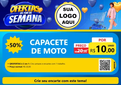Modelo de Cartaz para Cartaz A4 Horizontal com o tema Ofertas de Fim de Semana para Moto peças
