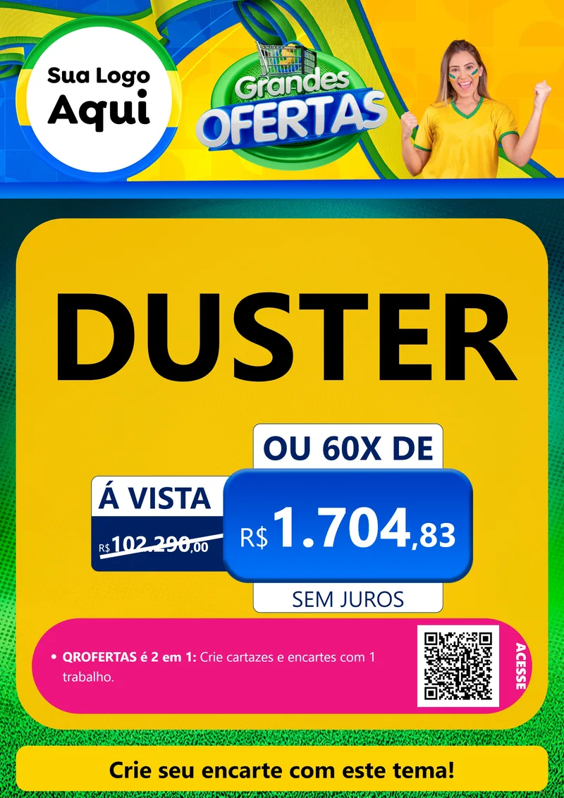 Modelo de Cartaz para Cartaz A4 Vertical com o tema Grandes Ofertas para Concessionaria de Carros