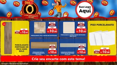 Modelo de TV para TV Horizontal com o tema Dia O - O Dia Mais Barato Do Mês para Pisos e revestimentos
