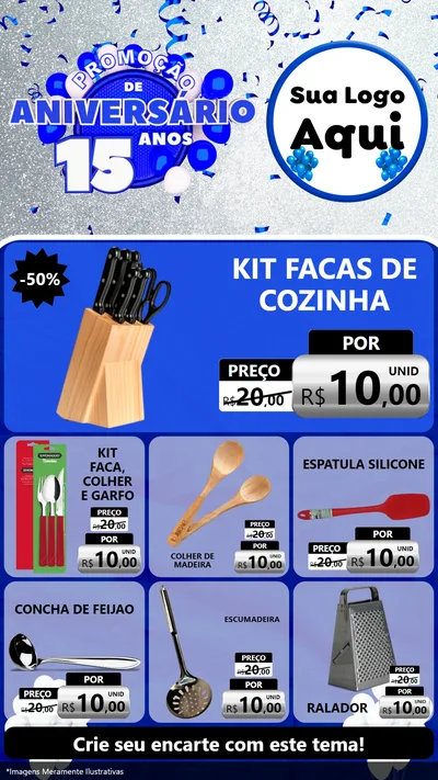 Modelo de Rede Social para Stories com o tema Promoção de Aniversário - 15 Anos para Utilidades Domésticas