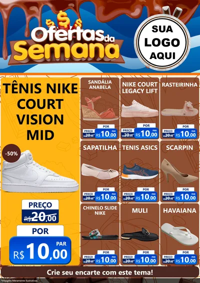 Modelo de Encarte para Encarte A4 Vertical com o tema Ofertas da Semana - Páscoa para Calçados