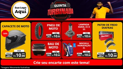 Modelo de TV para TV Horizontal com o tema Quinta Turbinada para Moto peças