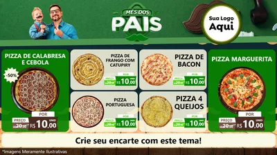 Modelo de TV para TV Horizontal com o tema Mês dos Pais para Pizzaria