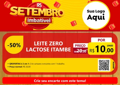 Modelo de Cartaz para Cartaz A4 Horizontal com o tema Setembro Imbatível para Frios e Laticínios