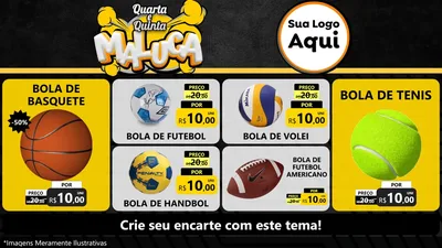 Modelo de TV para TV Horizontal com o tema Quarta e Quinta Maluca para Artigos Esportivos