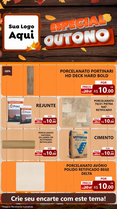 Modelo de TV para TV Vertical com o tema Especial Outono para Pisos e revestimentos