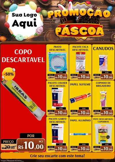 Modelo de Encarte para Encarte A4 Vertical com o tema Promoção Páscoa para Embalagens