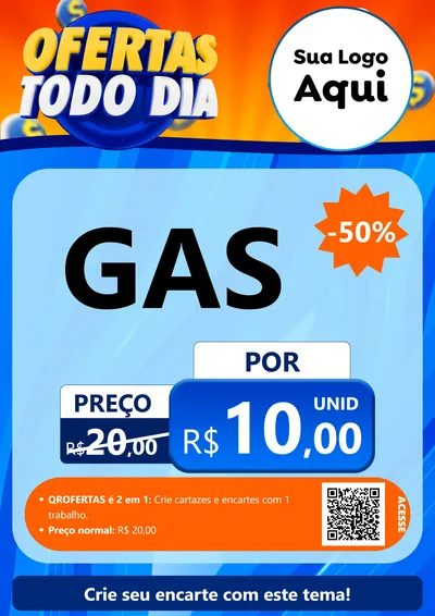 Modelo de Cartaz para Cartaz A4 Vertical com o tema Ofertas Todo Dia para Água e gás