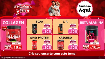 Modelo de TV para TV Horizontal com o tema Valentine's Day para Suplementos alimentares