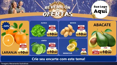 Modelo de TV para TV Horizontal com o tema Réveillon de Ofertas para Hortifrúti