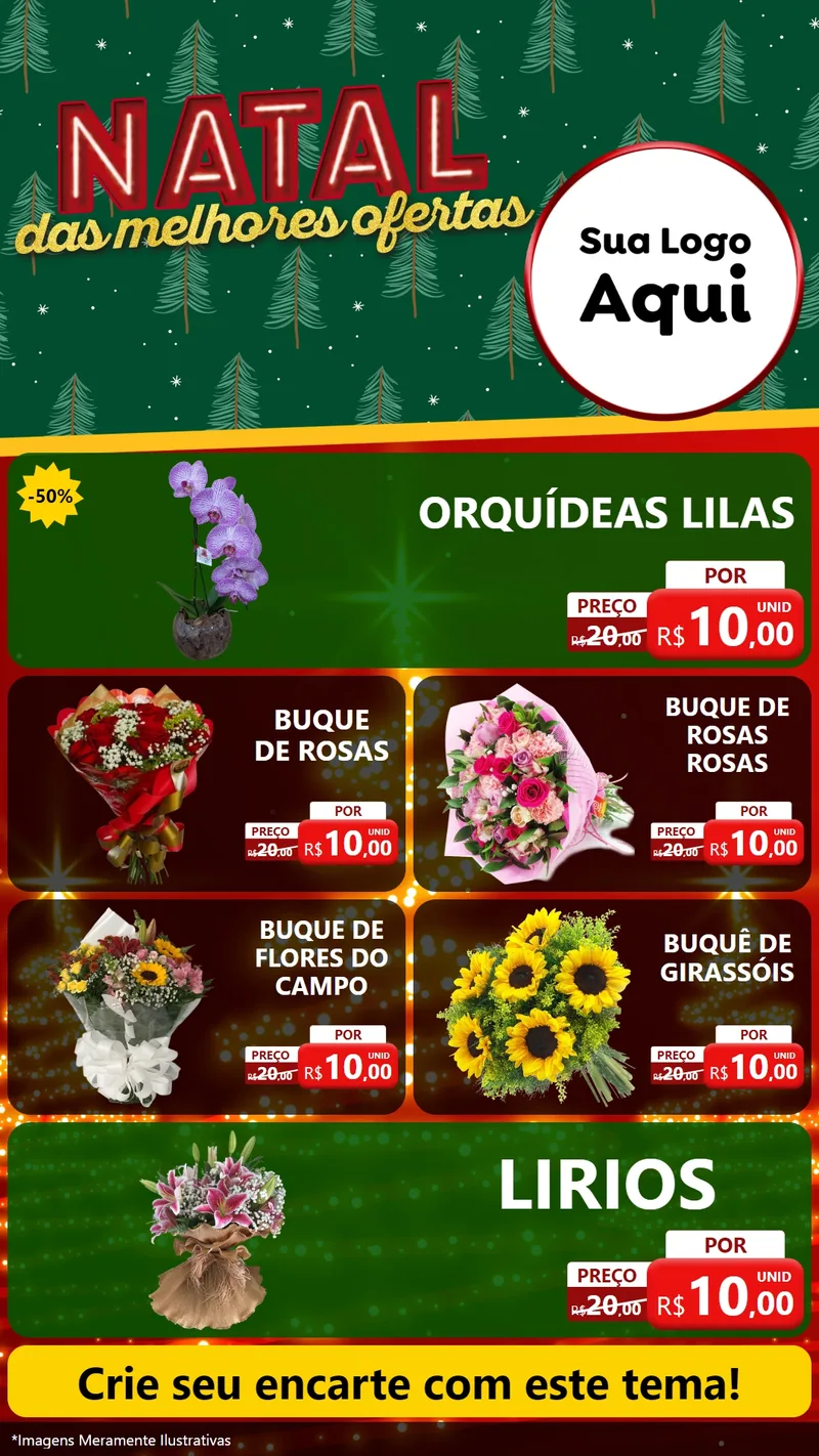 Modelo de TV para TV Vertical com o tema Natal das Melhores Ofertas para Floricultura e jardim