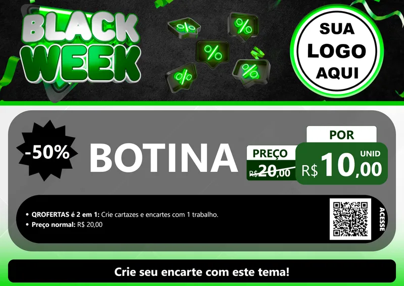 Modelo de Cartaz para Cartaz A4 Horizontal com o tema Black Week para Agropecuária