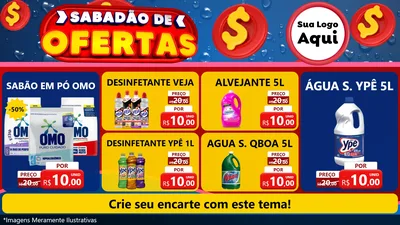 Modelo de TV para TV Horizontal com o tema Sabadão de Ofertas para Produtos de Limpeza