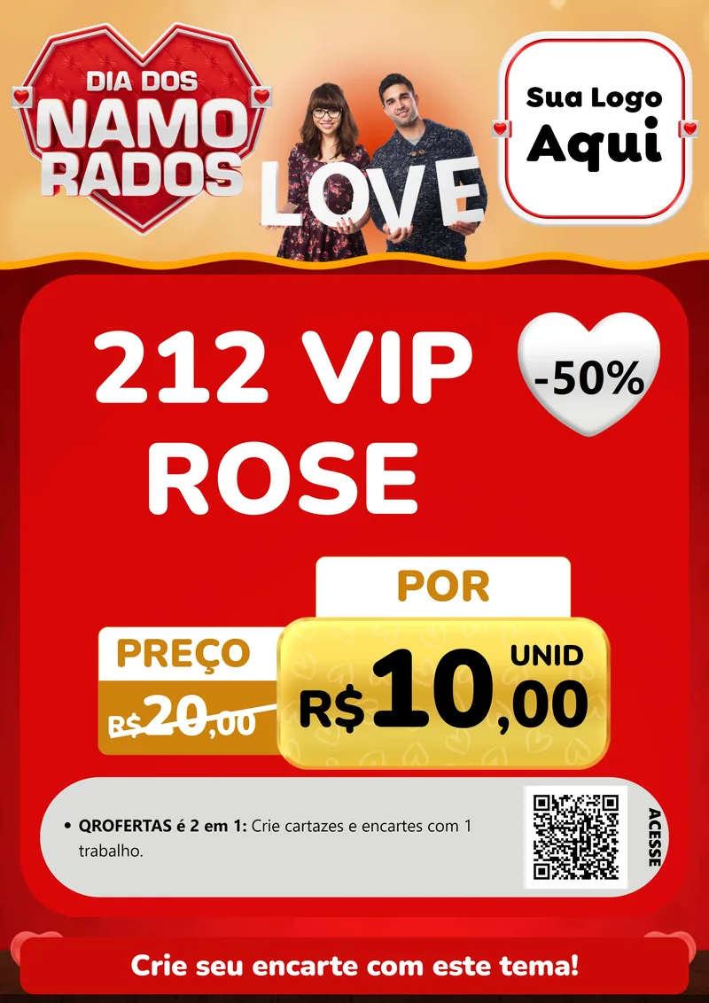 Modelo de Cartaz para Cartaz A4 Vertical com o tema Dia dos Namorados para Perfumes