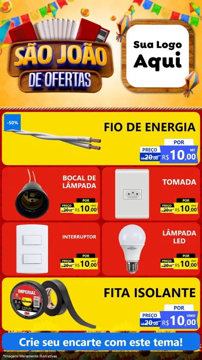 Modelo de TV para TV Vertical com o tema São João de Ofertas para Materiais Elétricos