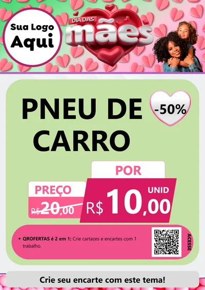 Modelo de Cartaz para Cartaz A4 Vertical com o tema Dia das Mães para Auto peças