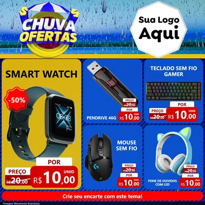 Modelo de Rede Social para Feed Facebook com o tema Chuva de Ofertas para Informática