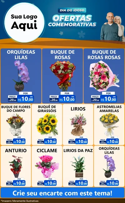 Modelo de Encarte para Encarte Grande com o tema Dia do Idoso