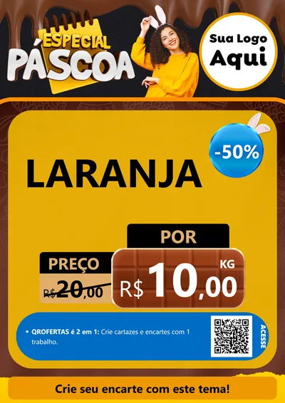Modelo de Cartaz para Cartaz A4 Vertical com o tema Especial Páscoa para Hortifrúti