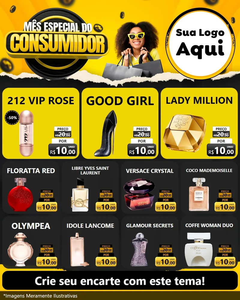 Modelo de Rede Social para Feed Instagram com o tema Mês Especial do Consumidor para Perfumes