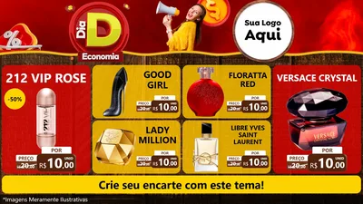 Modelo de TV para TV Horizontal com o tema Dia D Economia para Perfumes