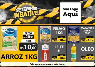 Modelo de Encarte para Encarte A4 Horizontal com o tema Setembro Imbatível para Supermercado