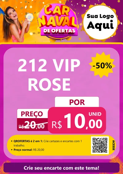 Modelo de Cartaz para Cartaz A4 Vertical com o tema Carnaval de Ofertas para Perfumes