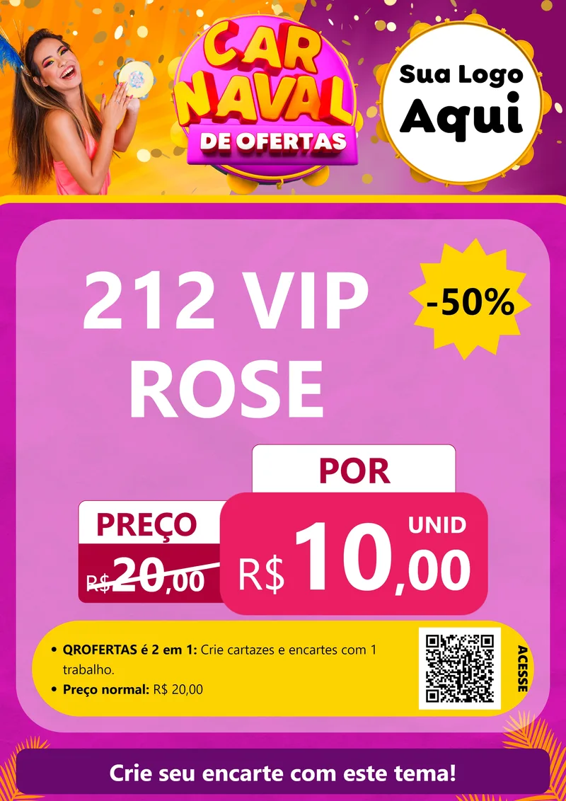 Modelo de Cartaz para Cartaz A4 Vertical com o tema Carnaval de Ofertas para Perfumes