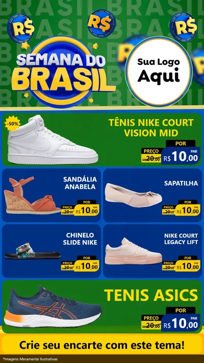 Modelo de TV para TV Vertical com o tema Semana Do Brasil para Calçados