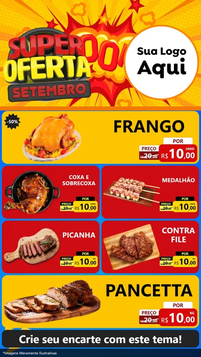 Modelo de TV para TV Vertical com o tema Super Oferta Setembro para Assados
