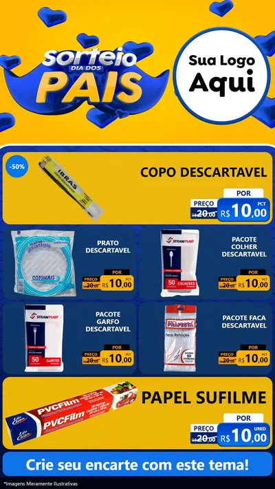 Modelo de TV para TV Vertical com o tema Sorteio Dia dos Pais para Embalagens