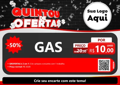 Modelo de Cartaz para Cartaz A4 Horizontal com o tema Quintou de Ofertas para Água e gás