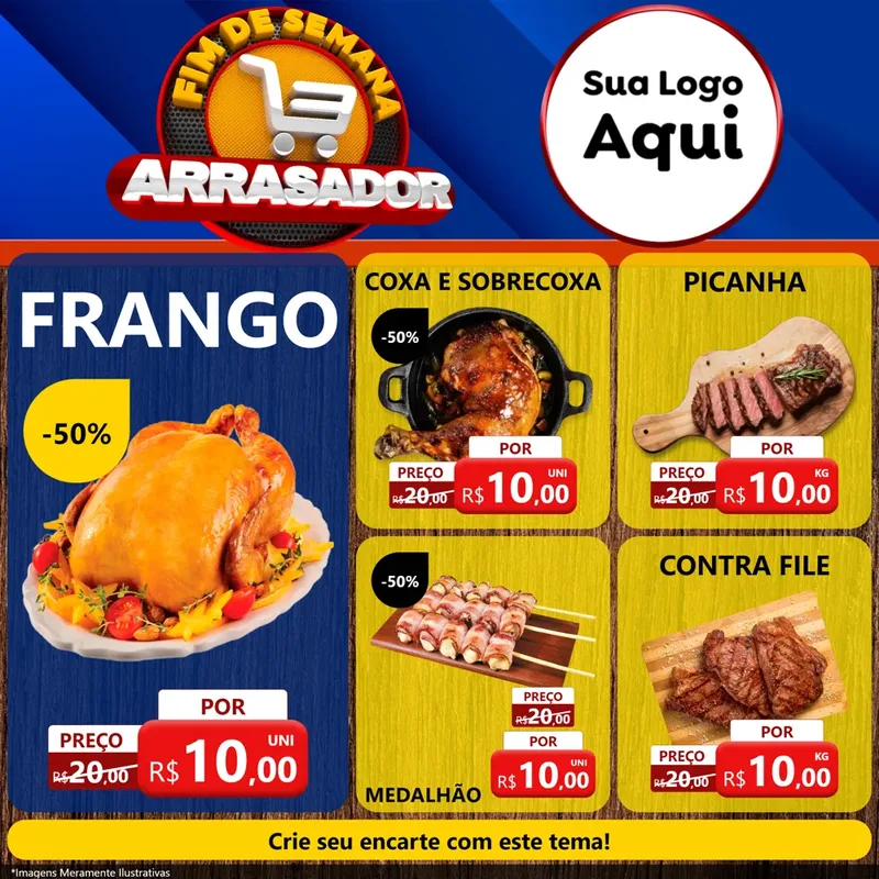 Modelo de Rede Social para Feed Facebook com o tema Fim De Semana Arrasador para Assados