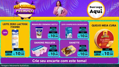 Modelo de TV para TV Horizontal com o tema Pré-Carnaval Premiado para Frios e Laticínios