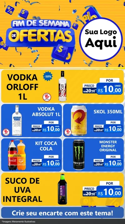 Modelo de TV para TV Vertical com o tema Fim de Semana de Ofertas para Distribuidora de bebidas