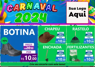 Modelo de Encarte para Encarte A4 Horizontal com o tema Carnaval 2027 para Agropecuária