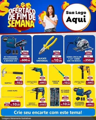 Modelo de Rede Social para Feed Instagram com o tema Ofertaço de Fim de Semana para Maquinas e Ferramentas