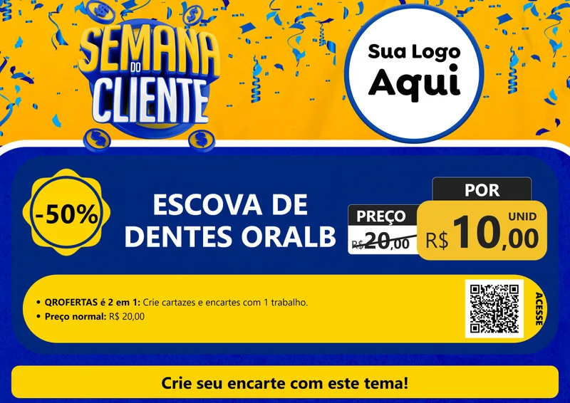 Modelo de Cartaz para Cartaz A4 Horizontal com o tema Semana do Cliente para Higiene Pessoal