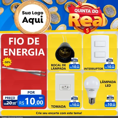 Modelo de Rede Social para Feed Facebook com o tema Quinta do Real para Materiais Elétricos