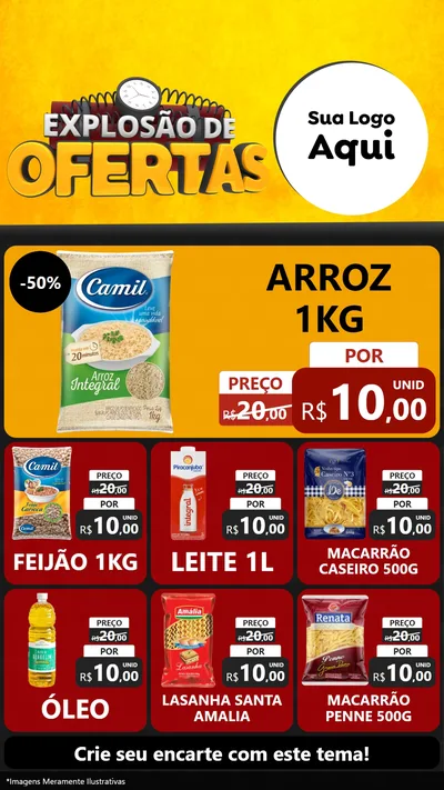 Modelo de Rede Social para Stories com o tema Explosão de Ofertas para Supermercado