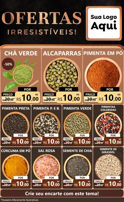 Modelo de Encarte para Encarte Grande com o tema Ofertas Irresistíveis! para Produtos Naturais