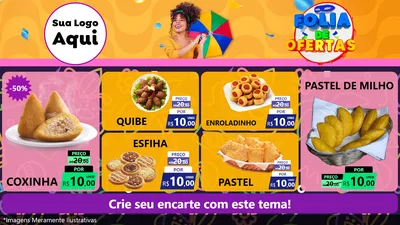 Modelo de TV para TV Horizontal com o tema Folia de Ofertas para Salgadaria