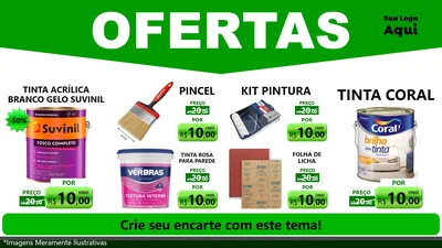Modelo de TV para TV Horizontal com o tema Ofertas Verde Cartaz para Tintas e Ferramentas