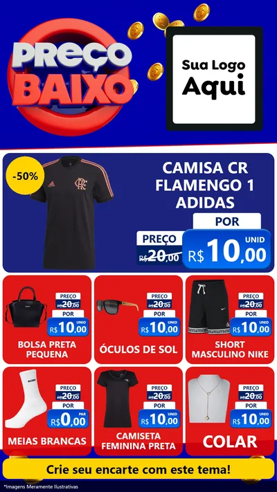 Modelo de Rede Social para Stories com o tema Preço Baixo para Roupas e acessórios