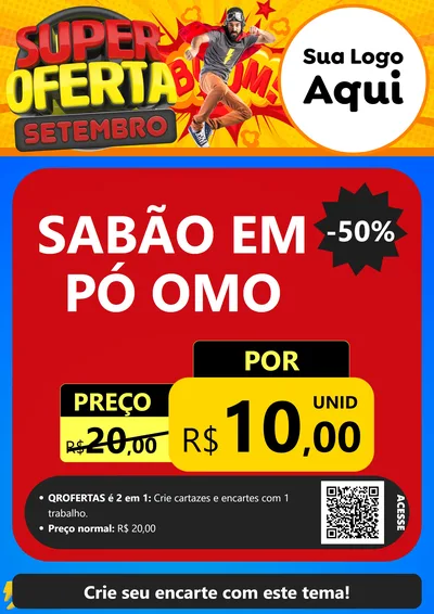 Modelo de Cartaz para Cartaz A4 Vertical com o tema Super Oferta Setembro para Produtos de Limpeza