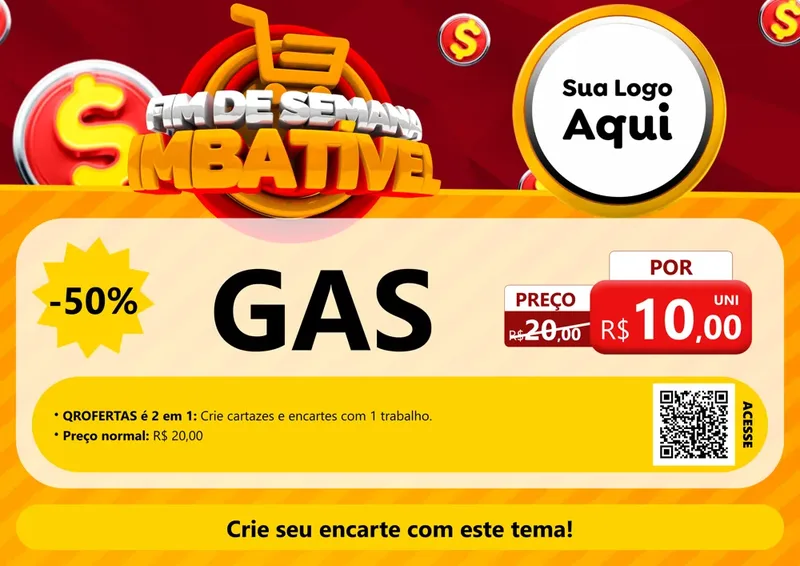 Modelo de Cartaz para Cartaz A4 Horizontal com o tema Fim de Semana Imbatível para Água e gás